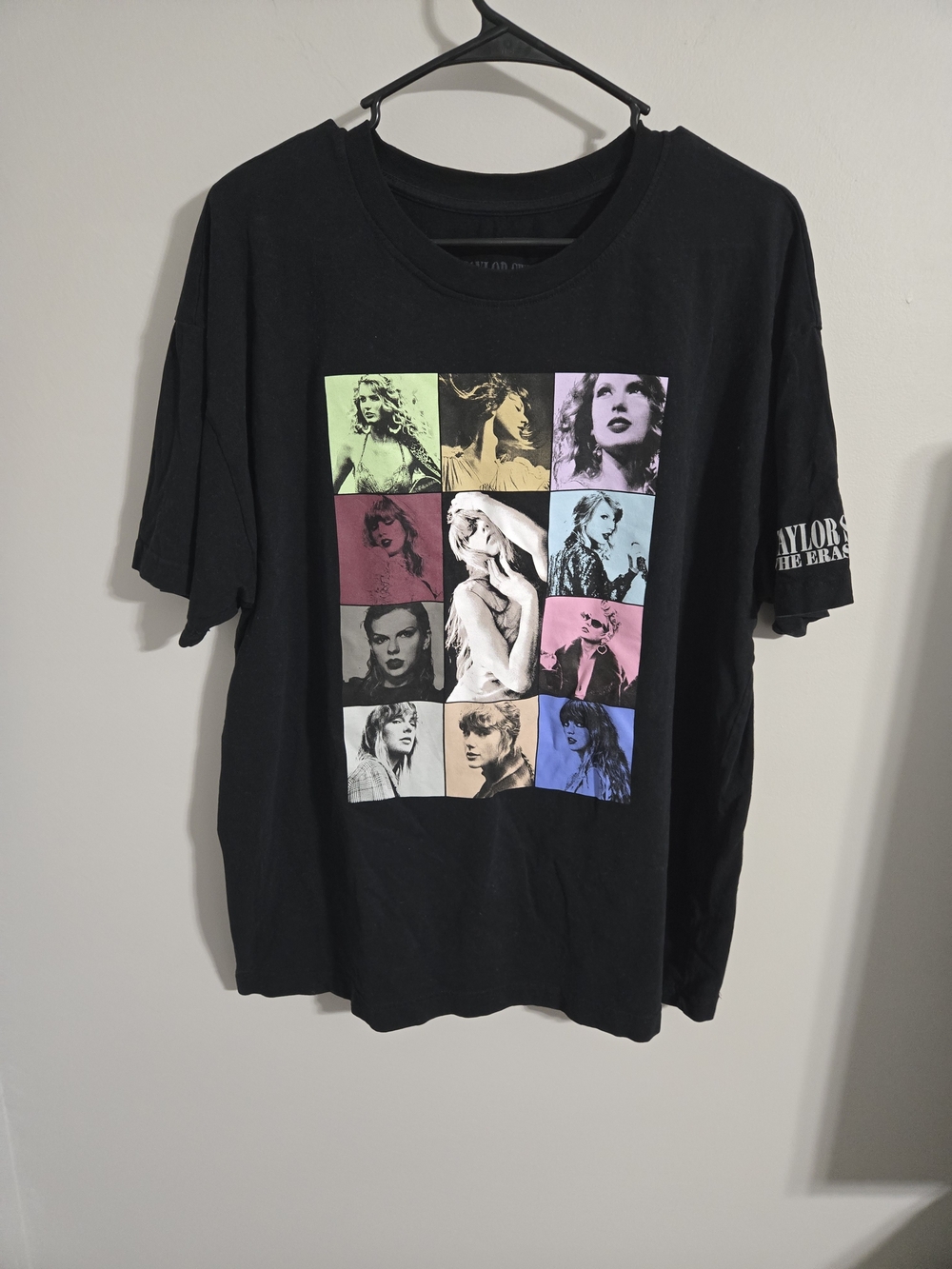 Never worn Taylor Swift Black Short-Sleeve Tee with Multicolor Photo Grid